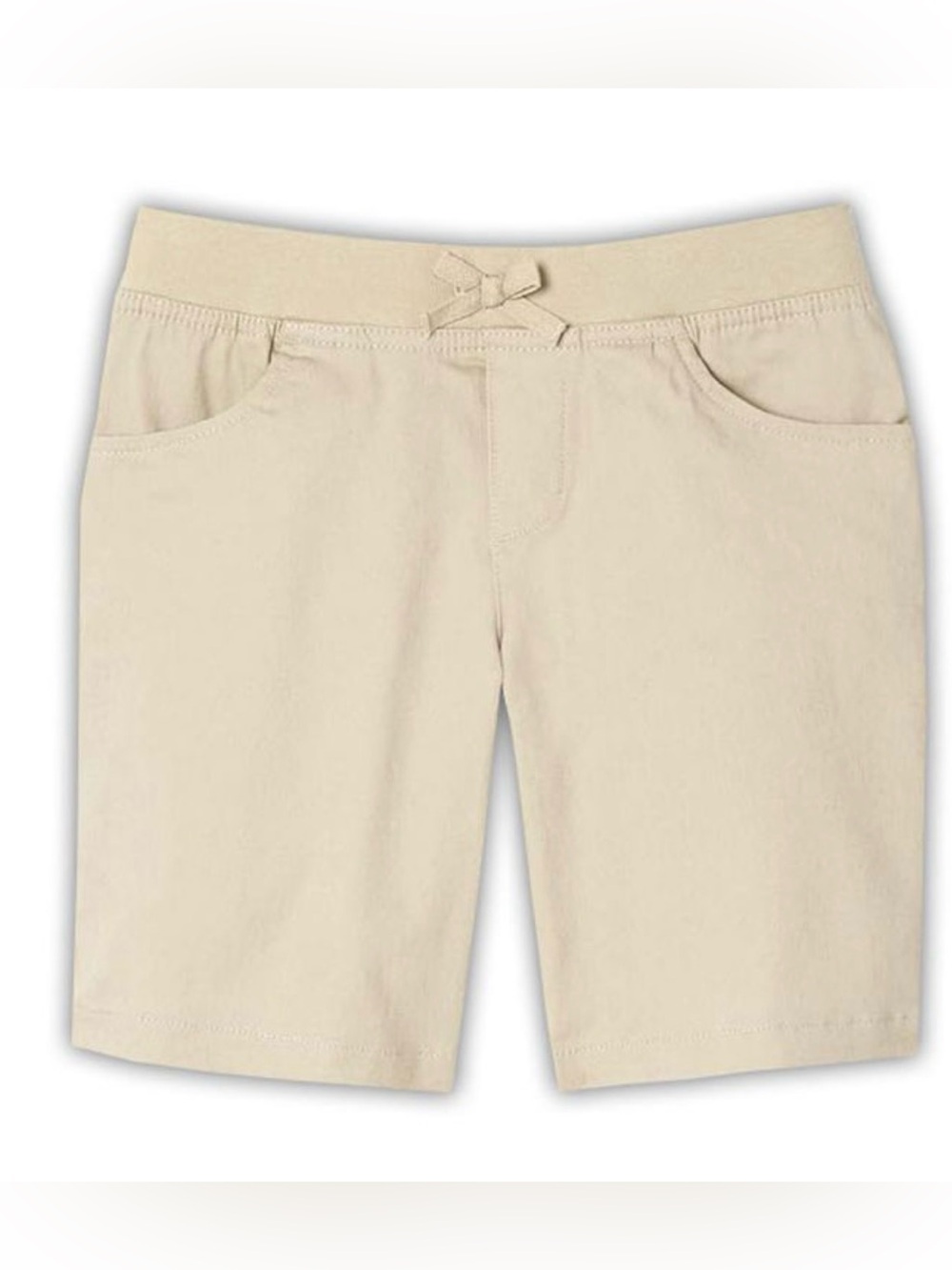 French Toast Girls Pull On Stretch Twill Shorts in Khaki. Size 12